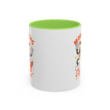 Morning Coffee Mug | Retro Cartoon Coffee Cup, Colorful Ceramic