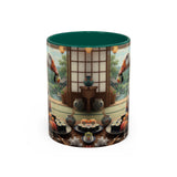 Goose with Sushi Mug | Japanese Tea Room Illustration