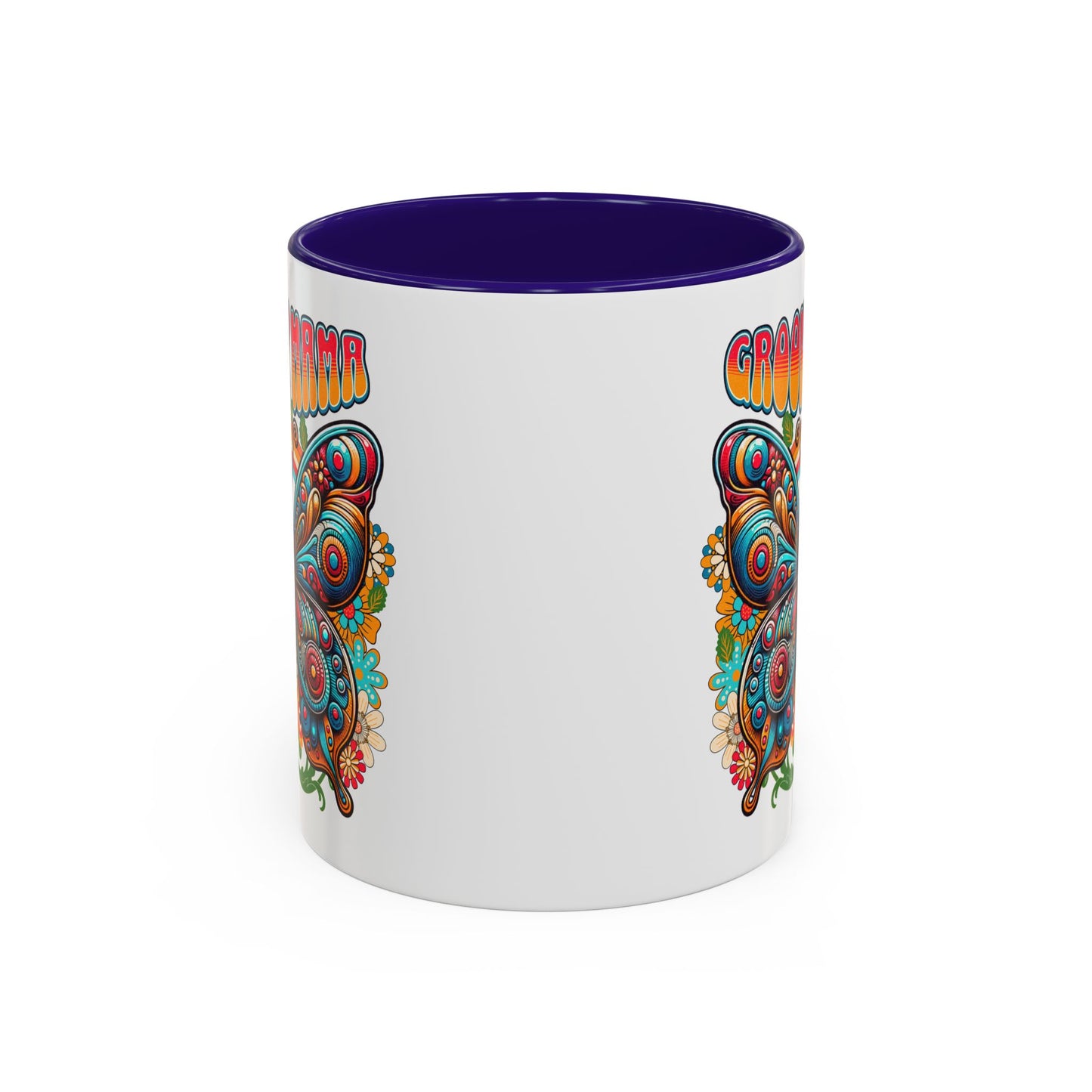 Groovy Mama Butterfly Mug | Retro Psychedelic Floral Design