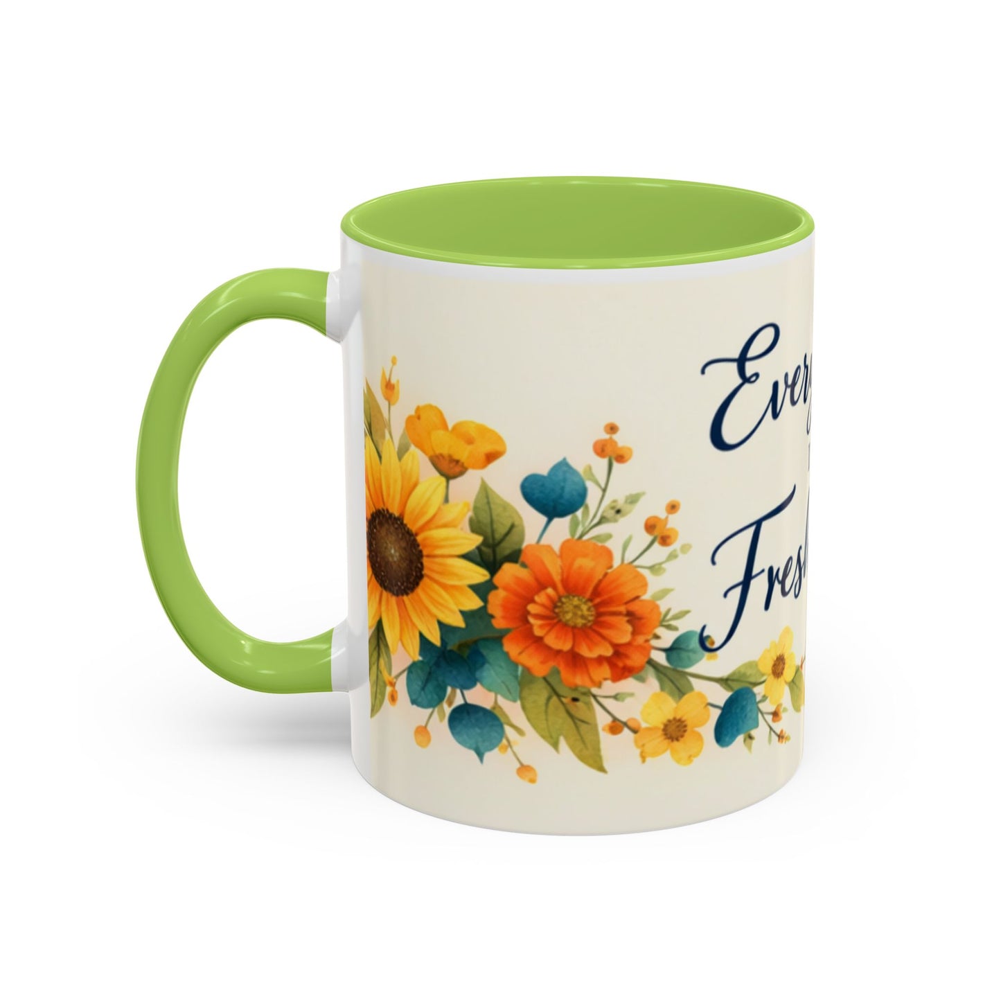 Every Day Is A Fresh Start mug | Floral sunflower coffee mug