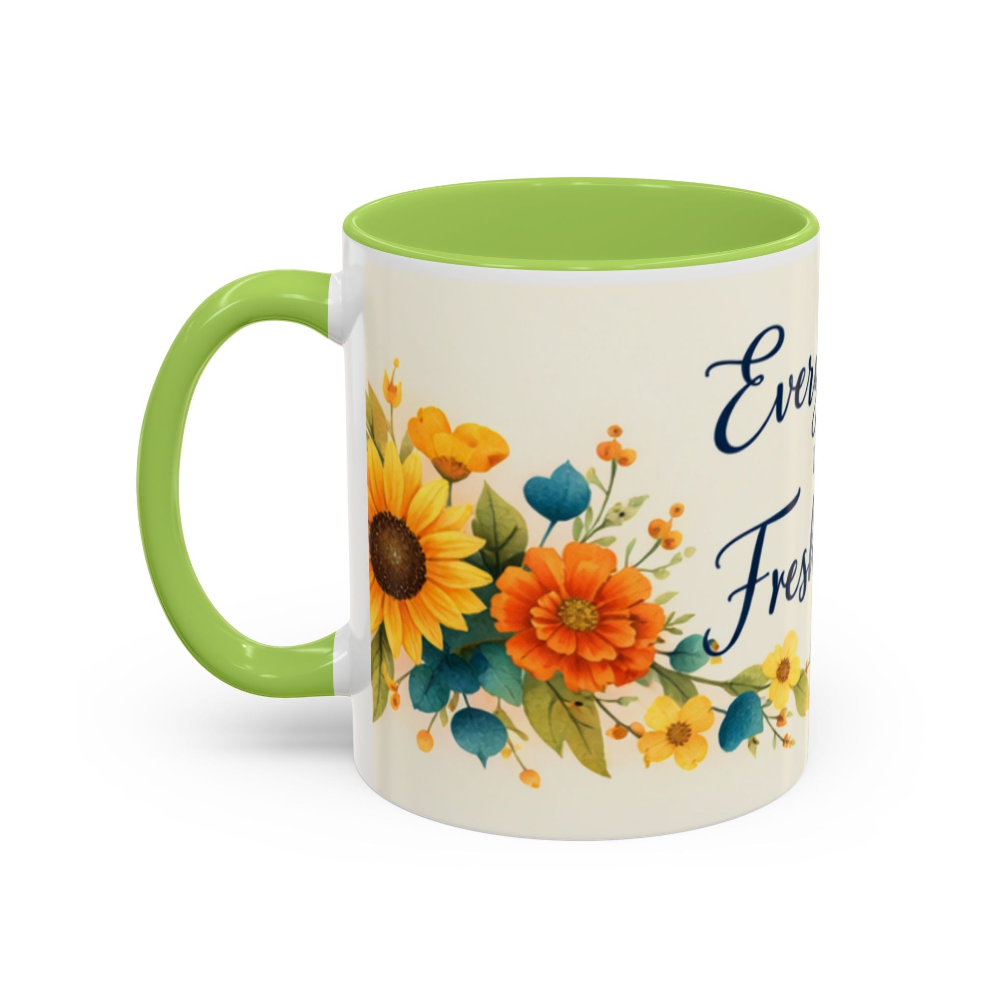 Every Day Is A Fresh Start mug | Floral sunflower coffee mug