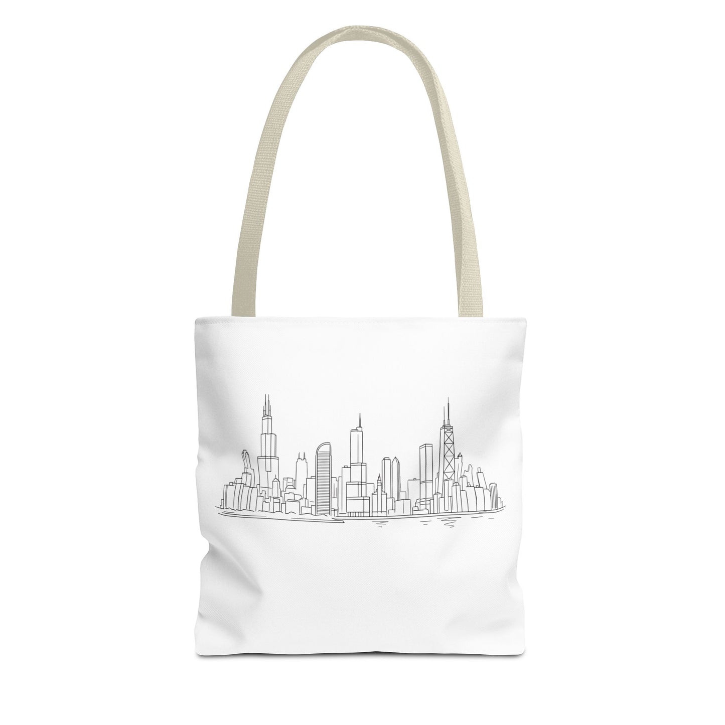 Chicago line art, City Skyline Tote Bag | Urban Skyline Illustration
