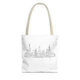 Chicago line art, City Skyline Tote Bag | Urban Skyline Illustration