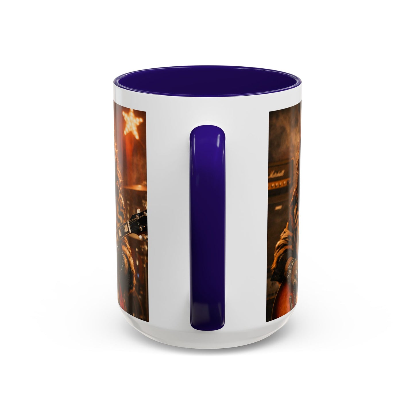 Rockstar Capybara with Guitar Mug | Color Accent Coffee Cup 11oz 15oz
