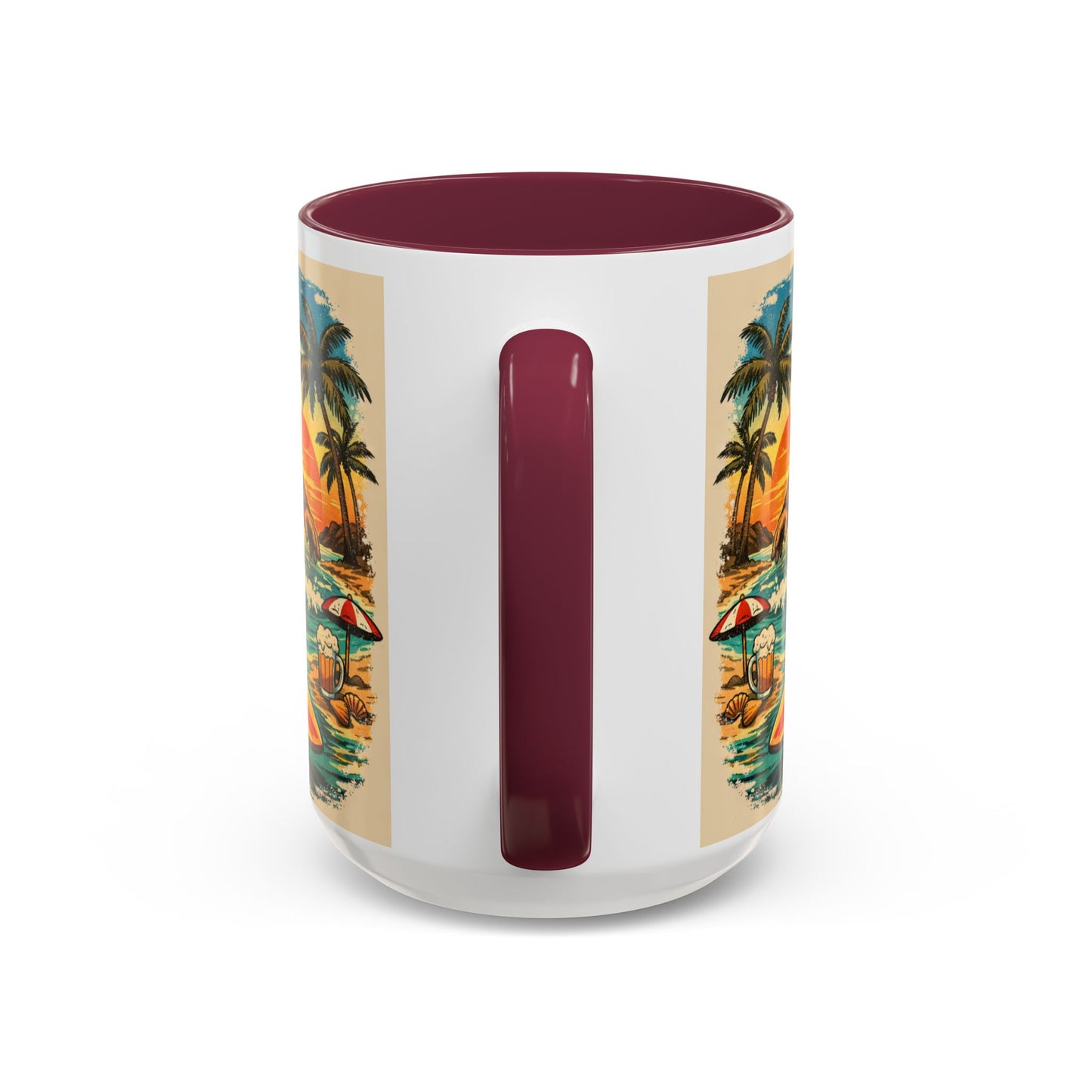 Surfing Bigfoot Mug | Retro Beach Sunset Bigfoot Wave Coffee Cup