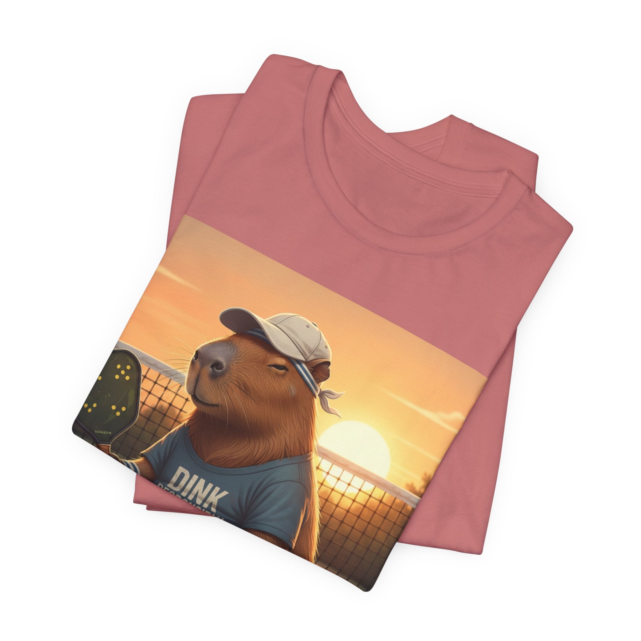 Dink Responsibly Pickleball Capybara Tee | Funny Animal Sports Art