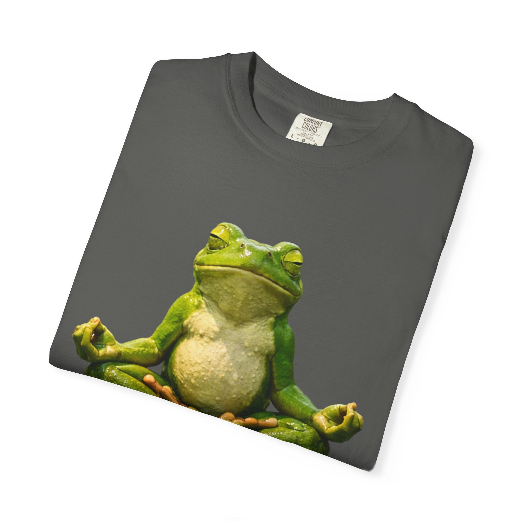 Meditating Frog T-shirt | Zen Yoga Frog Illustration, Relaxation Tee