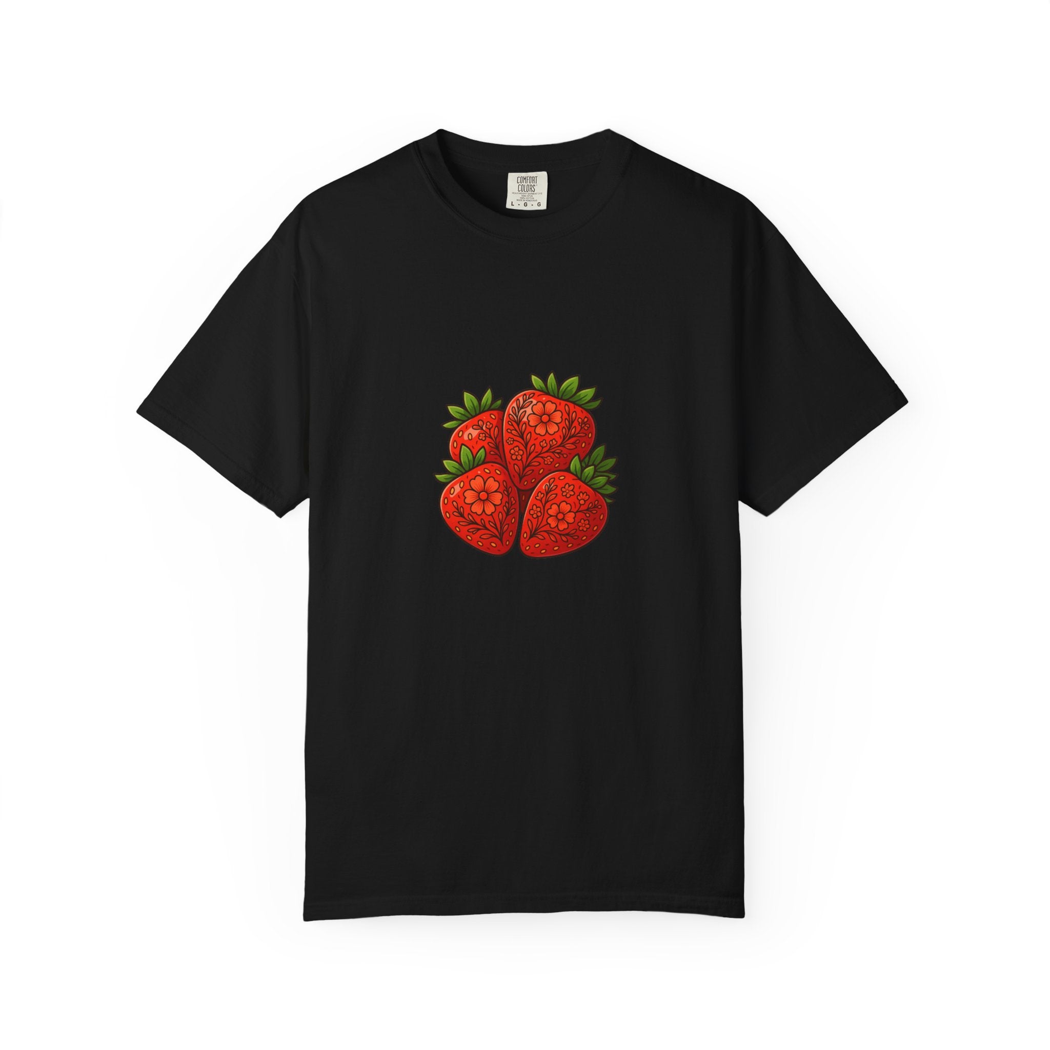 Strawberry Cluster T-shirt | Retro Floral Fruit Illustration