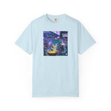 Cyberpunk Cat T-shirt | Neon Magic Potion Street Scene