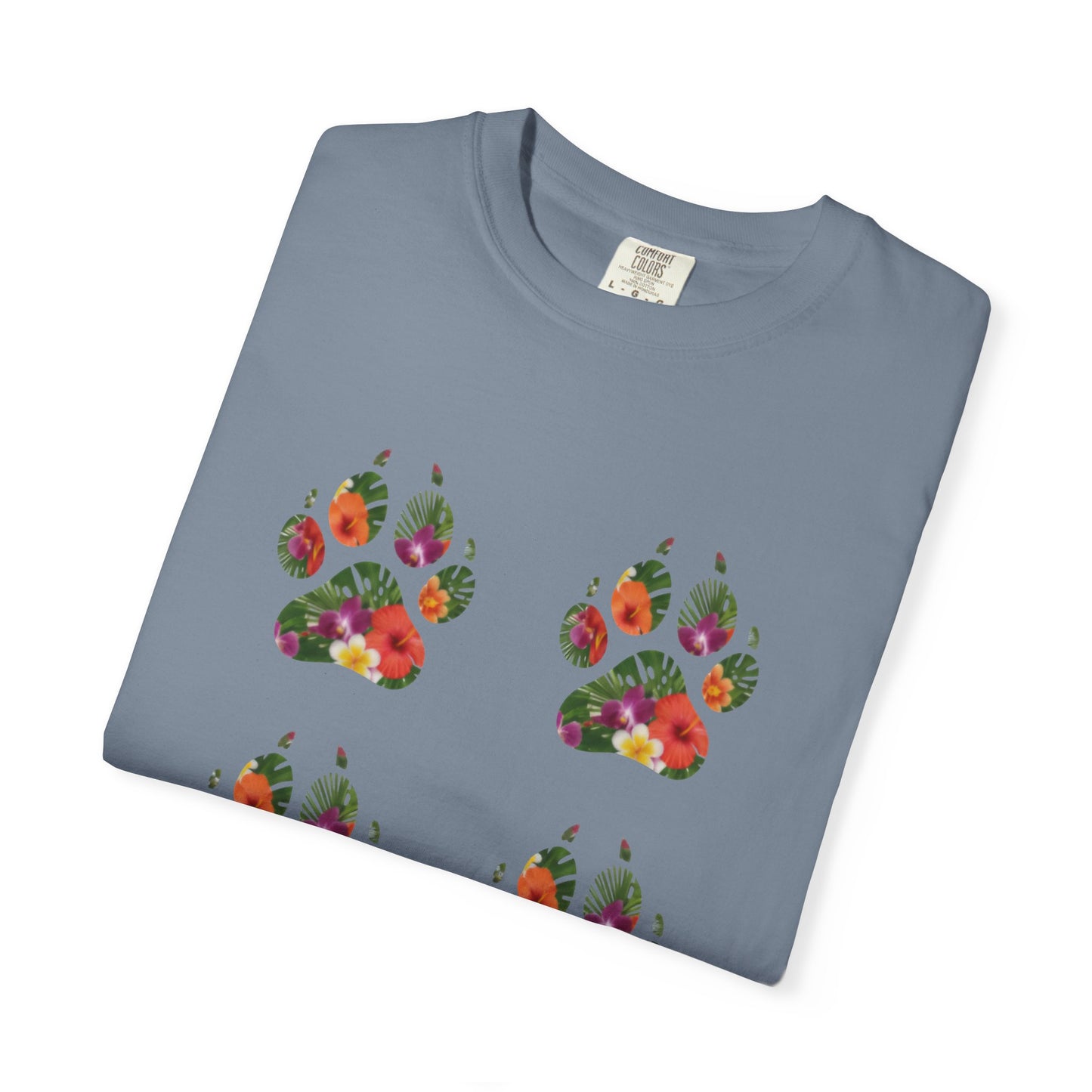 Floral Puppy Paws T-shirt | Dog Lover Tee