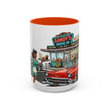 1950s Diner Scene Mug | Retro Car Hop Coffee Cup