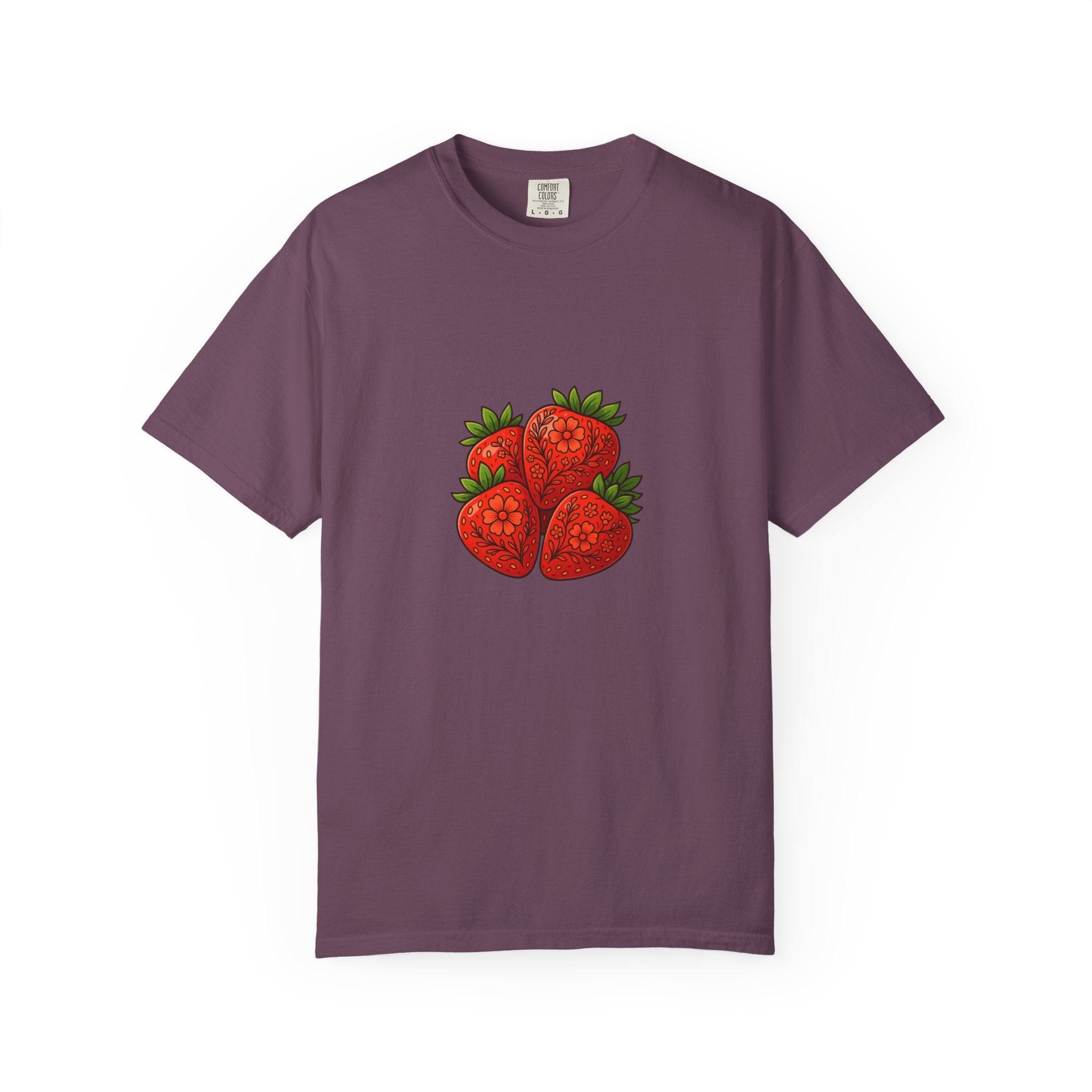 Strawberry Cluster T-shirt | Retro Floral Fruit Illustration