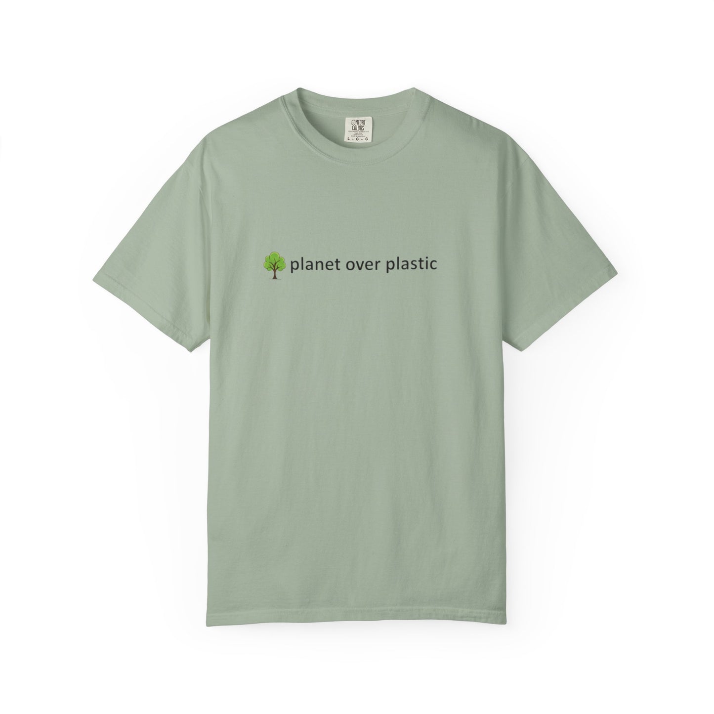 planet over plastic T-shirt | environmental tree slogan tee