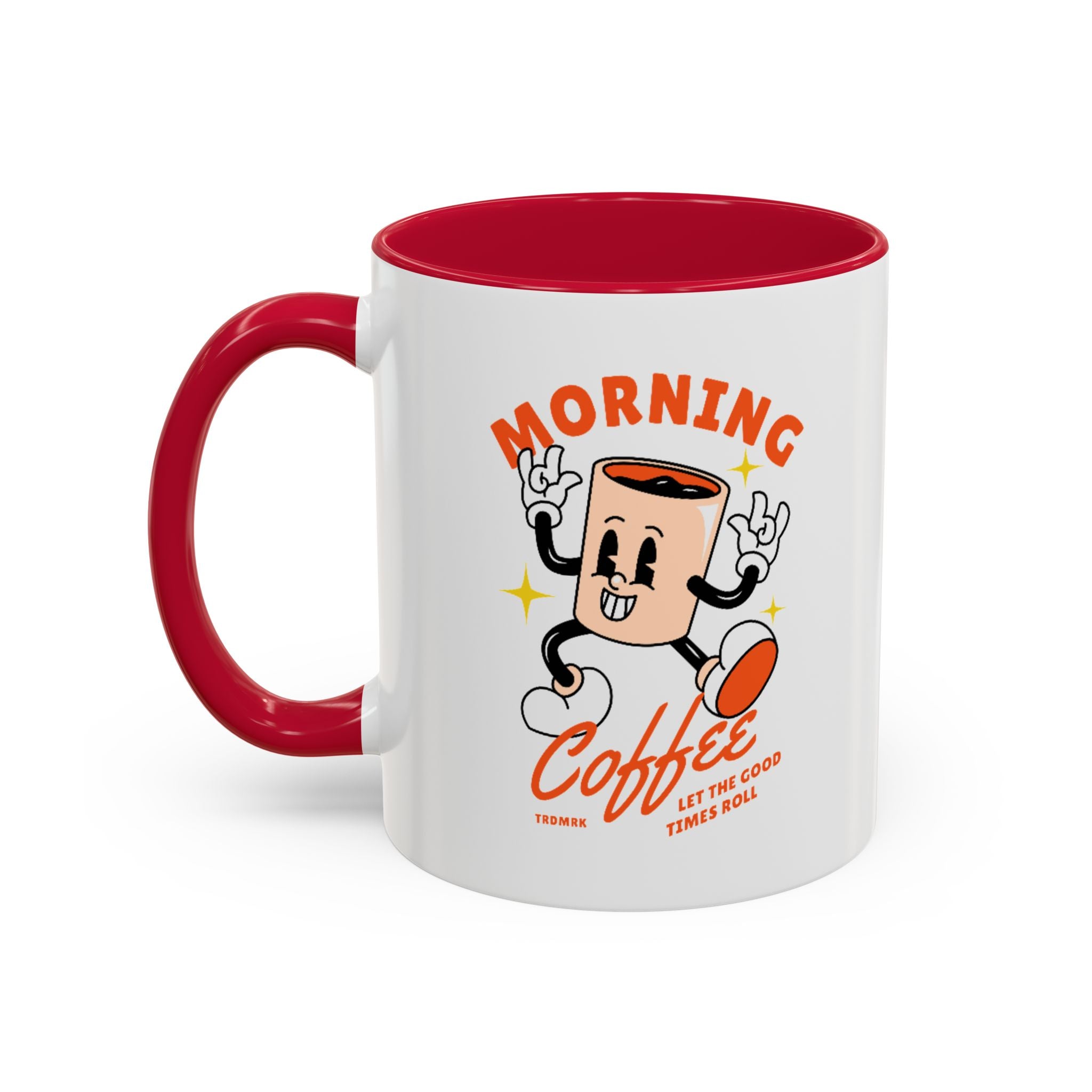 Morning Coffee Mug | Retro Cartoon Coffee Cup, Colorful Ceramic