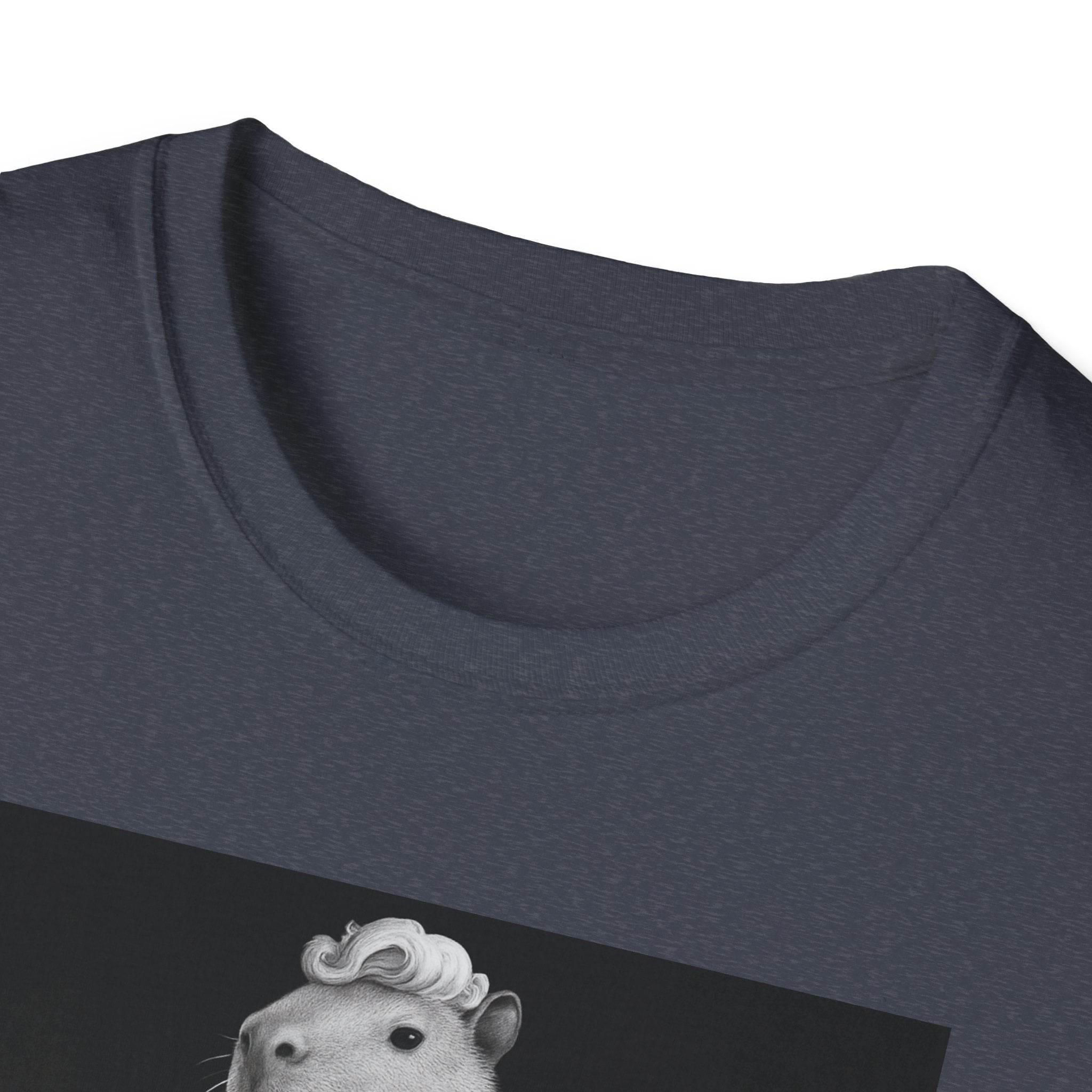 Capybara Blonde. Dress Pose T-Shirt | Retro Black & White Illustration