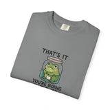 Glass Jar Frog Illustration T-shirt | Frog in Water Jar