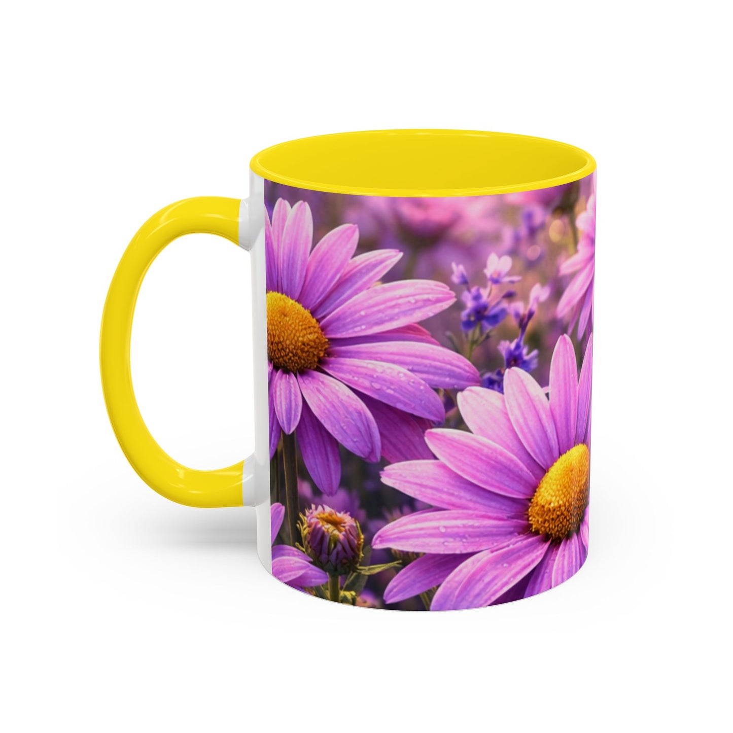 Purple Daisy Floral Mug | Accent Coffee Mug 11oz 15oz