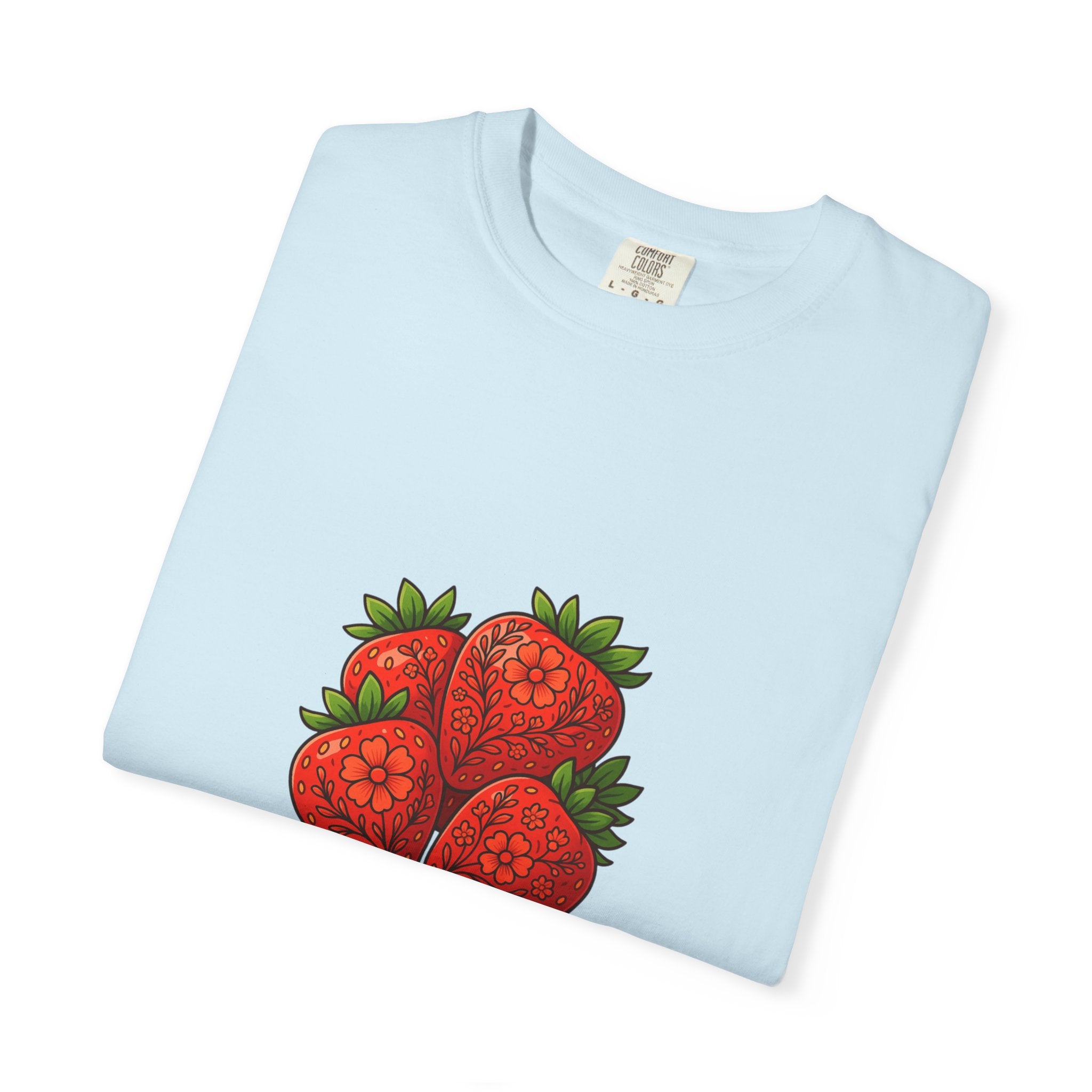Strawberry Cluster T-shirt | Retro Floral Fruit Illustration