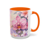 Tropical Orchid Floral Mug | Accent Coffee Mug 11oz 15oz