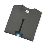 Moonlit Acoustic Guitar T-Shirt | Night Sky Guitar Silhouette