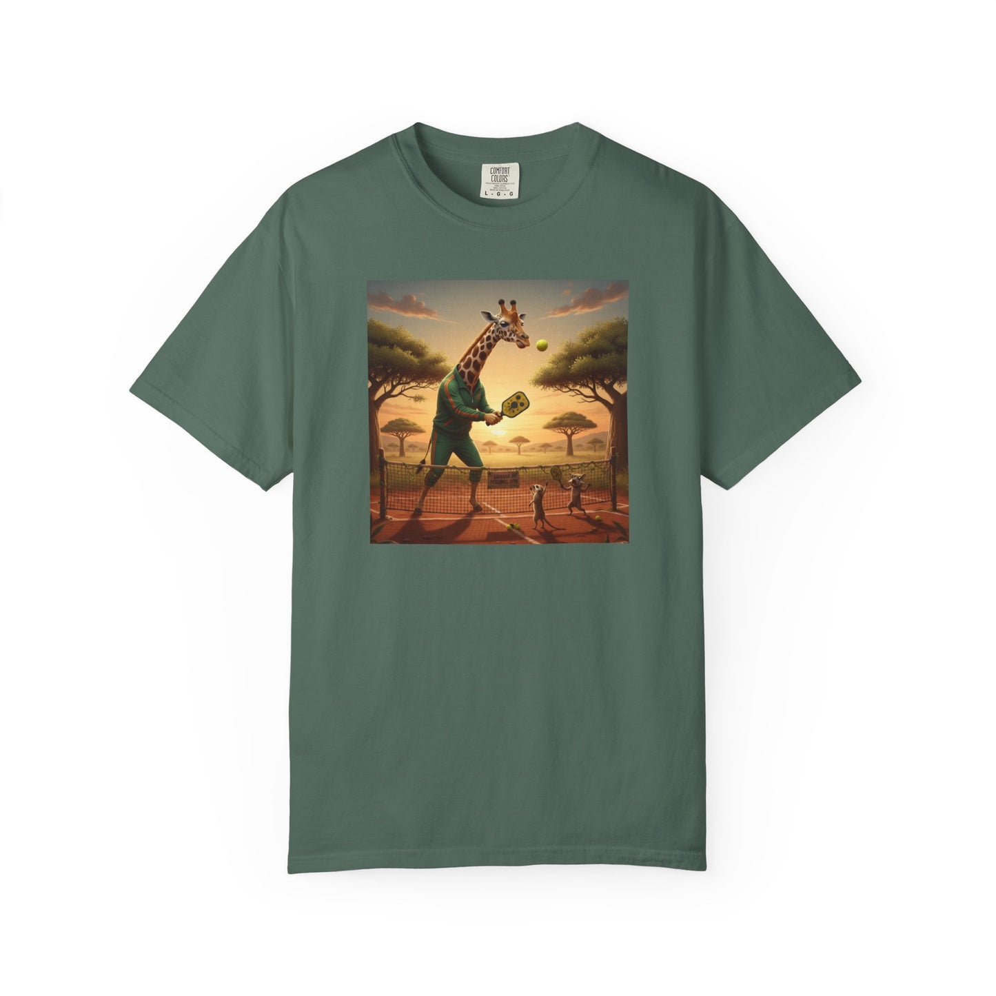 Long-Neck Larry  Pickleballer Unisex Garment-Dyed T-shirt