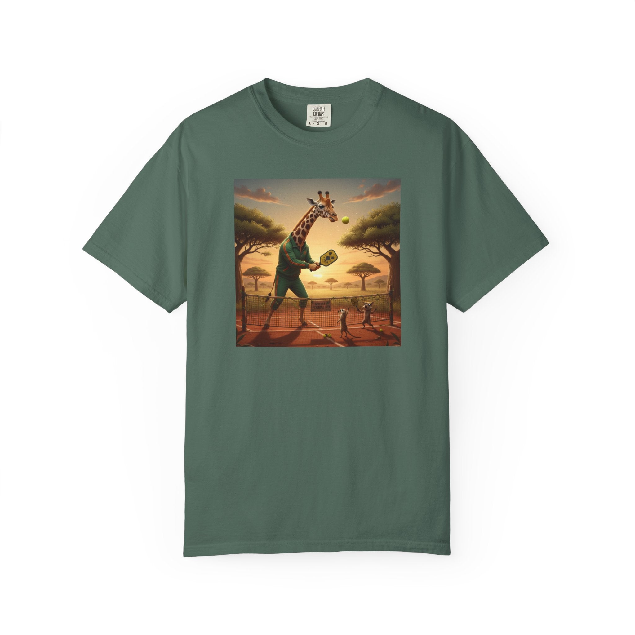 Long-Neck Larry  Pickleballer Unisex Garment-Dyed T-shirt
