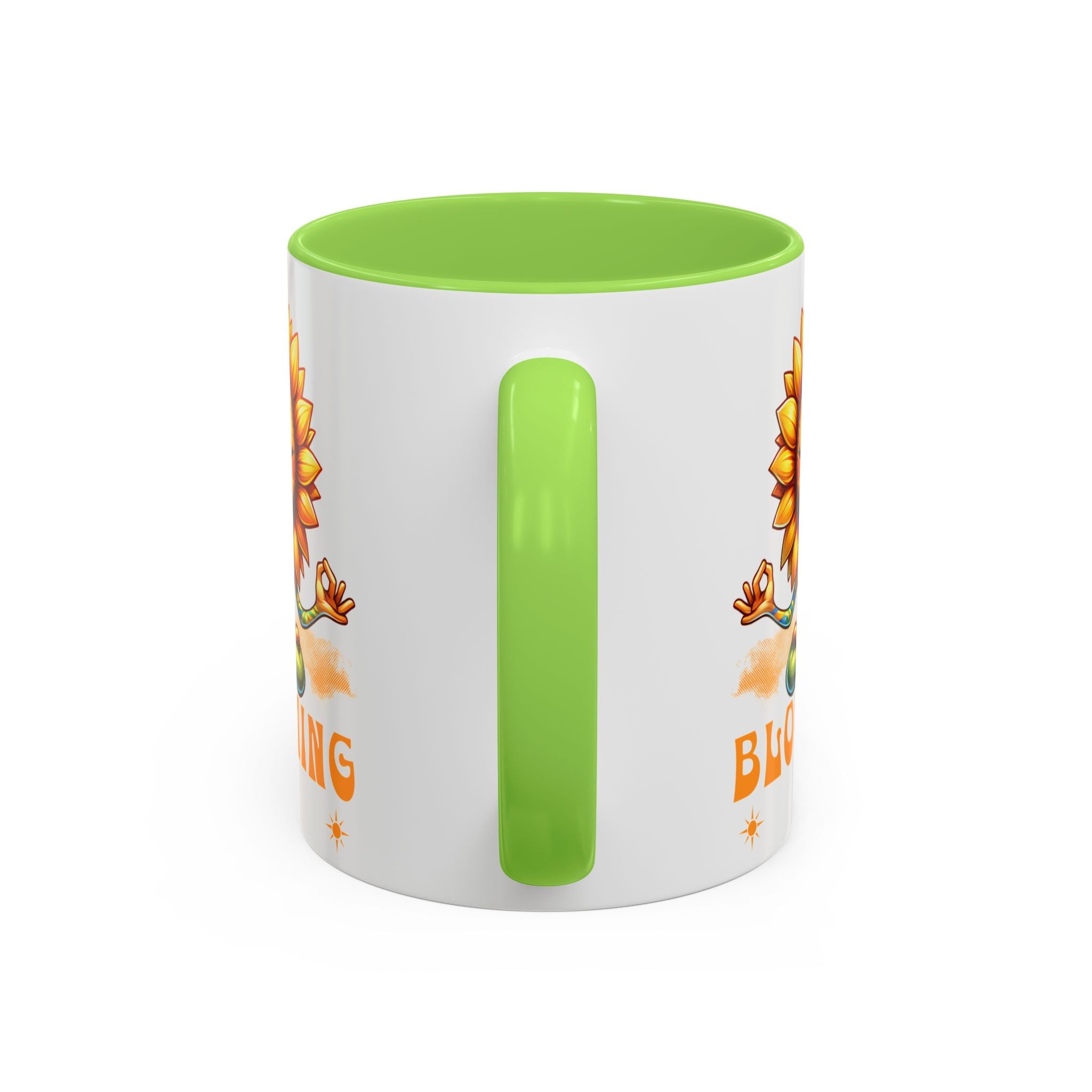 Blooming Sunflower Mug | Yoga Meditating Sunflower Ceramic Mug