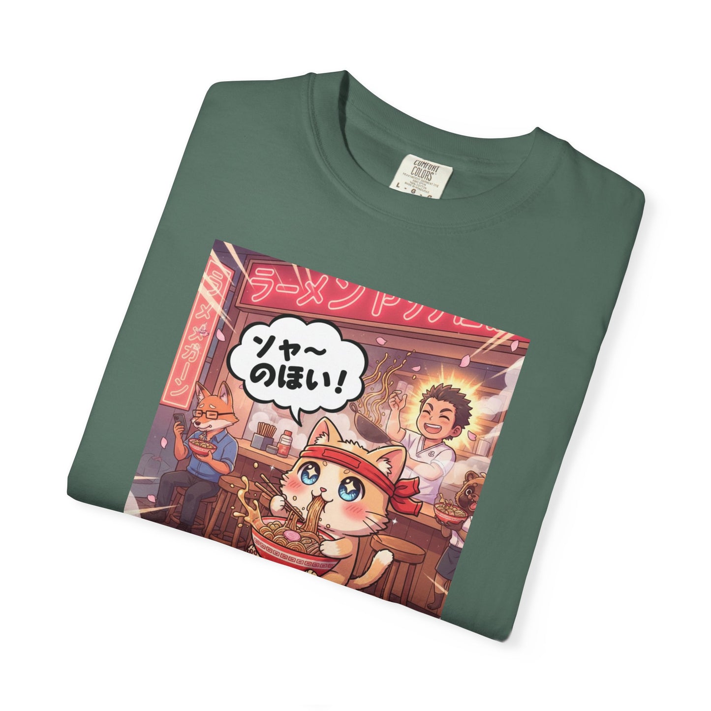 Kawaii Cat Ramen Shop T-Shirt | Anime Noodle Bar Illustration