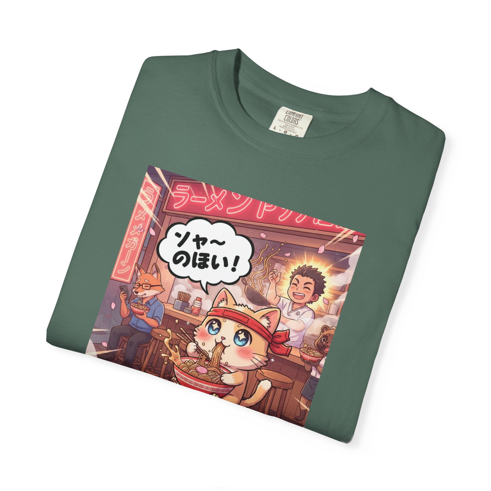 Kawaii Cat Ramen Shop T-Shirt | Anime Noodle Bar Illustration