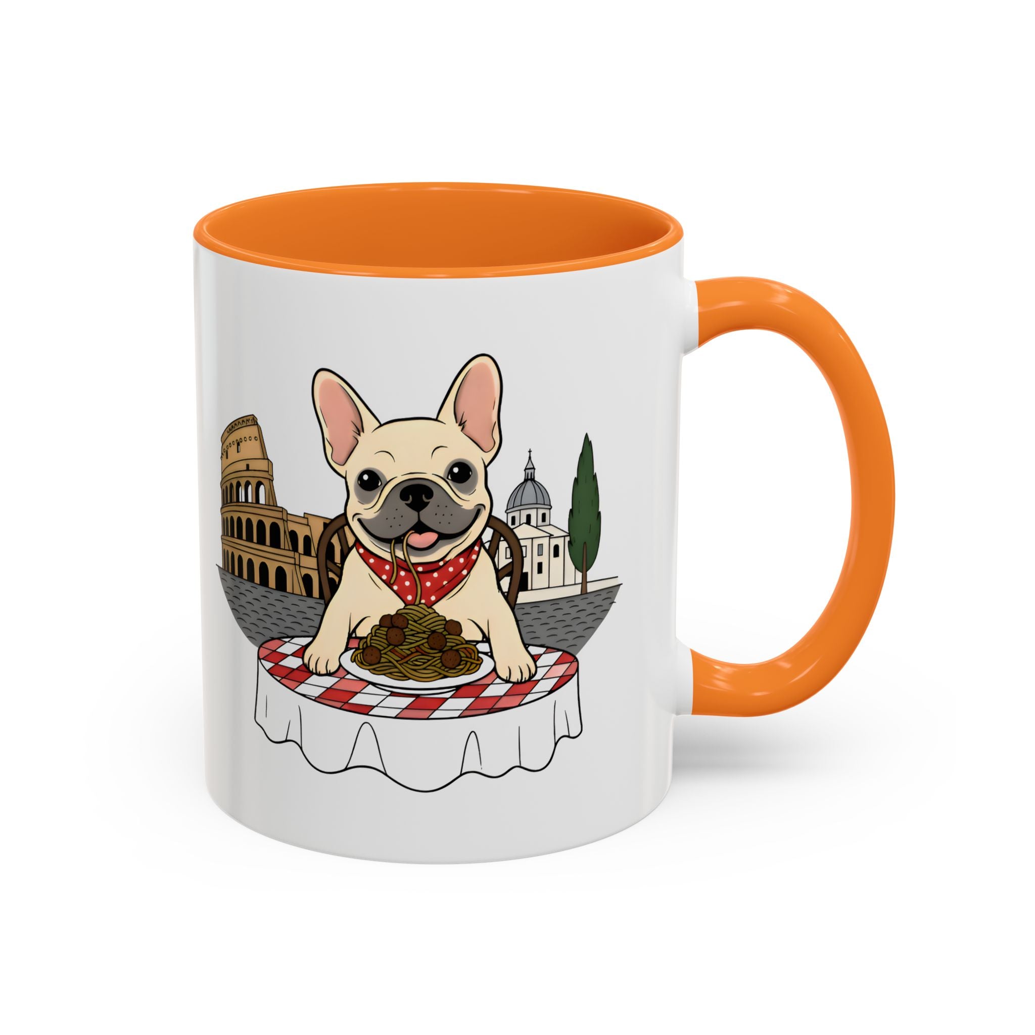 French Bulldog Pasta in Rome Mug | Ceramic Coffee Cup