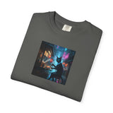 Cyberpunk Cat Sushi T-shirt | Neon Japan Noir
