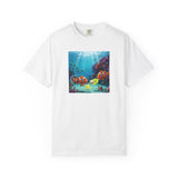 Clownfish Reef Scene T-shirt | Underwater Coral Ocean Illustration