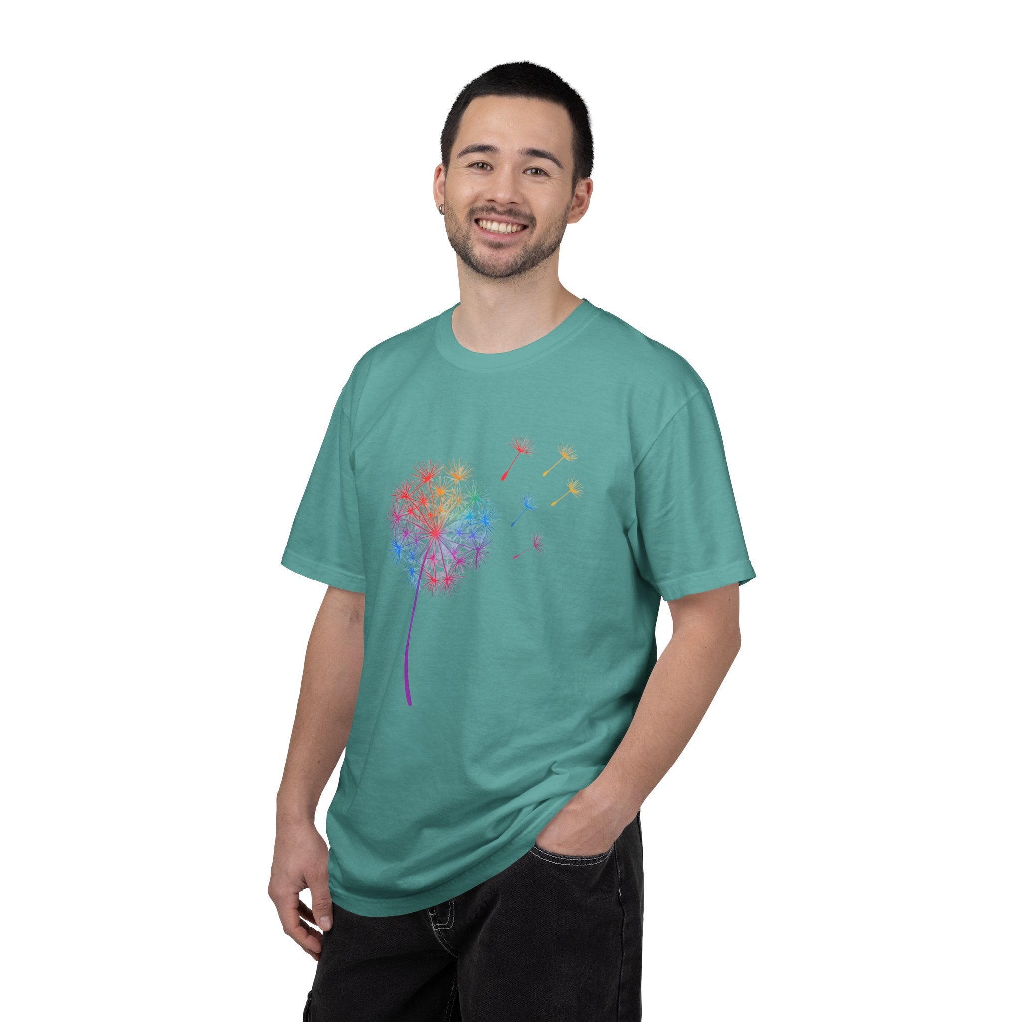 Rainbow Dandelion Tee | T-Shirt, Colorful Seed Puff Design