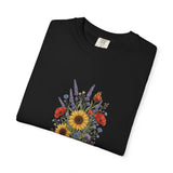 Sunflower and Wildflower Bouquet T-Shirt | Floral Botanical Garden Tee