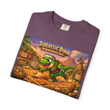 Jurassic Dink Pickleball Dinosaur Arcade Poster T-Shirt | Retro Video Game Shirt