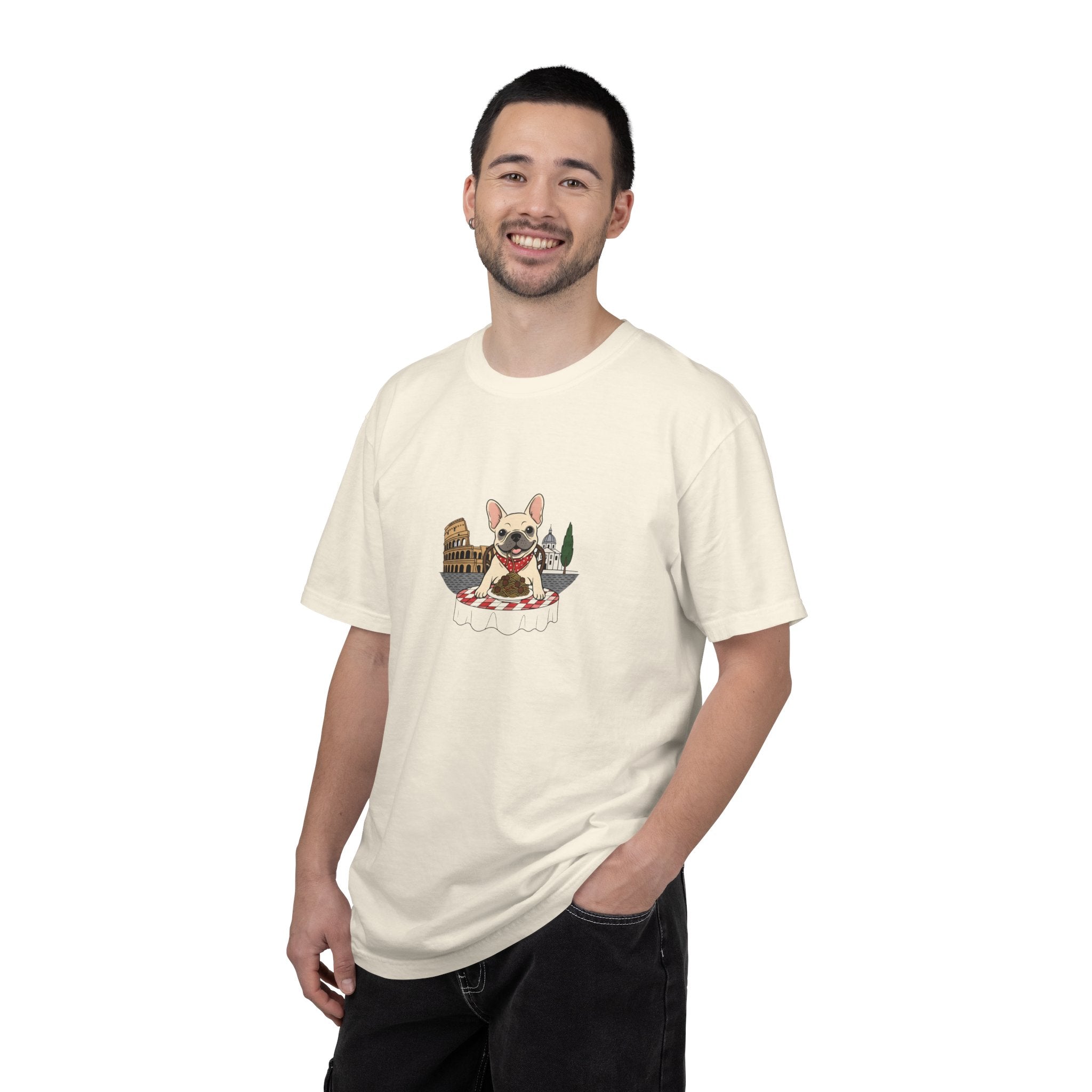 French Bulldog Chef T-shirt | Cute Dog Cooking Illustration, Bistro Theme