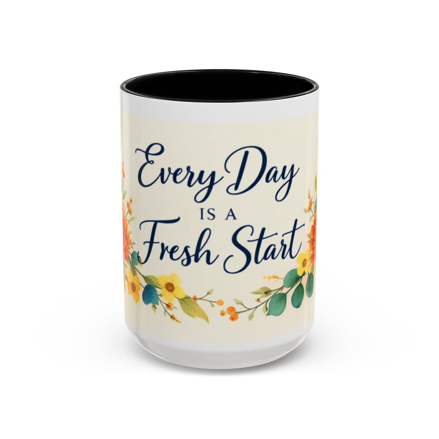 Every Day Is A Fresh Start mug | Floral sunflower coffee mug