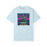 Purr-fect Beats Rave Feline DJ cat T-shirt | Neon EDM club design