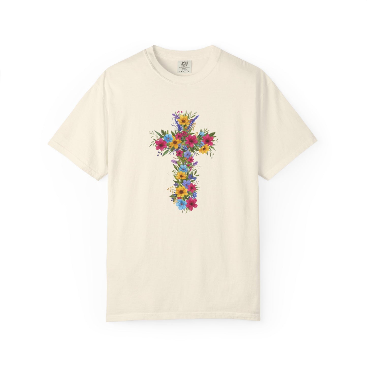 Floral Cross T-shirt | Colorful Flower Cross Tee, Christian Faith Shirt