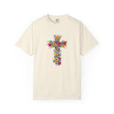 Floral Cross T-shirt | Colorful Flower Cross Tee, Christian Faith Shirt