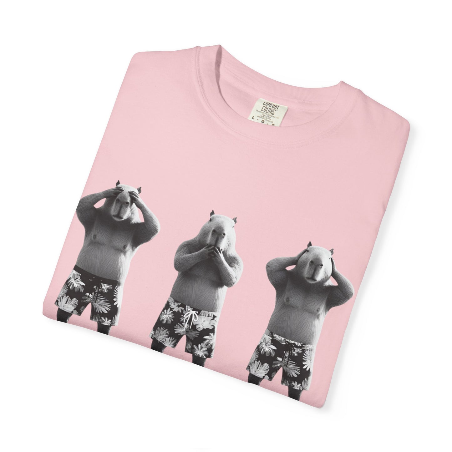 Capybara See No Evil Speak No Evil Hear No Evil T-shirt | Three Monkeys Graphic