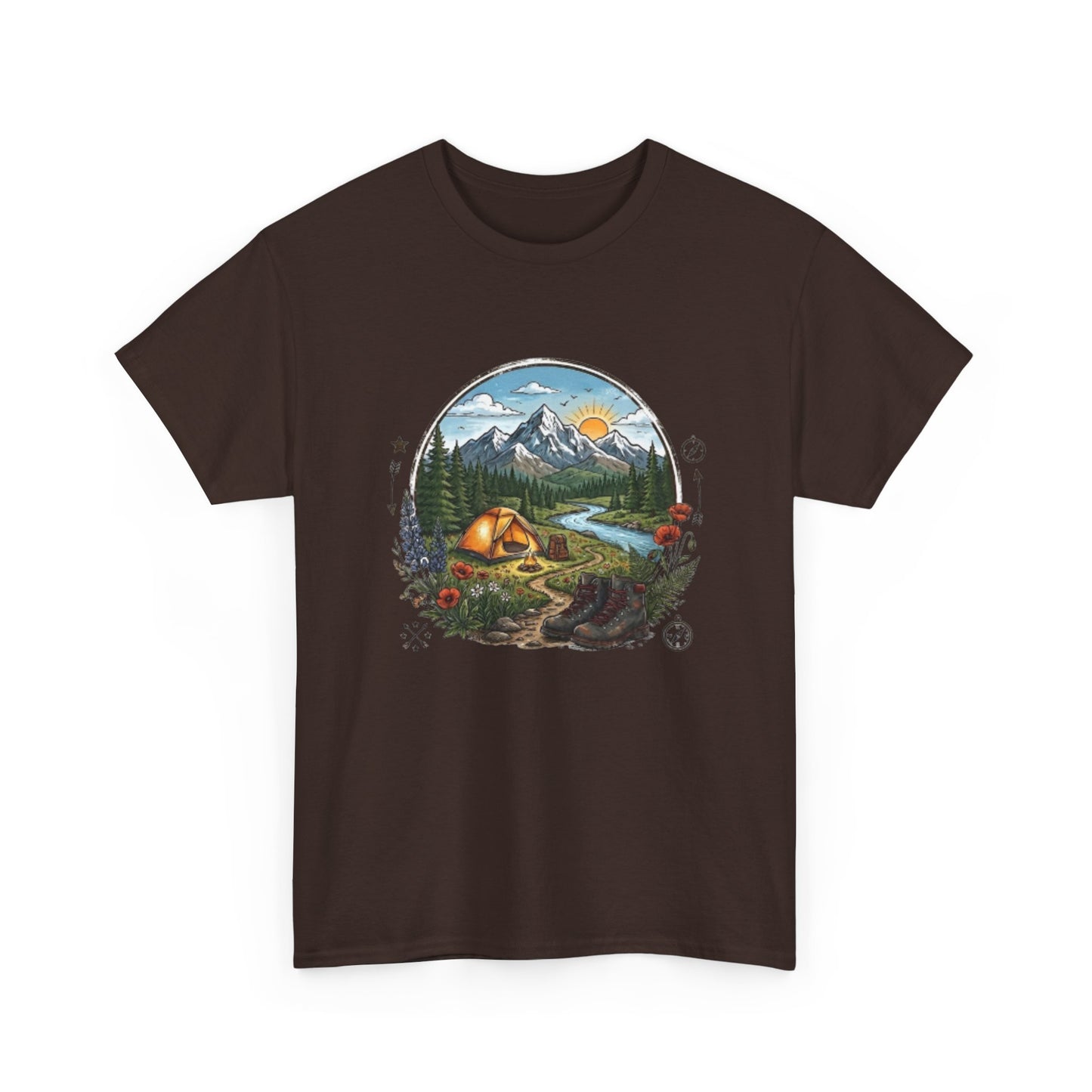 Mountain Camping Adventure T-Shirt | Outdoor Nature Hiking Tee | Wilderness Tent Graphic Shirt | Gift for Hiker Camper |