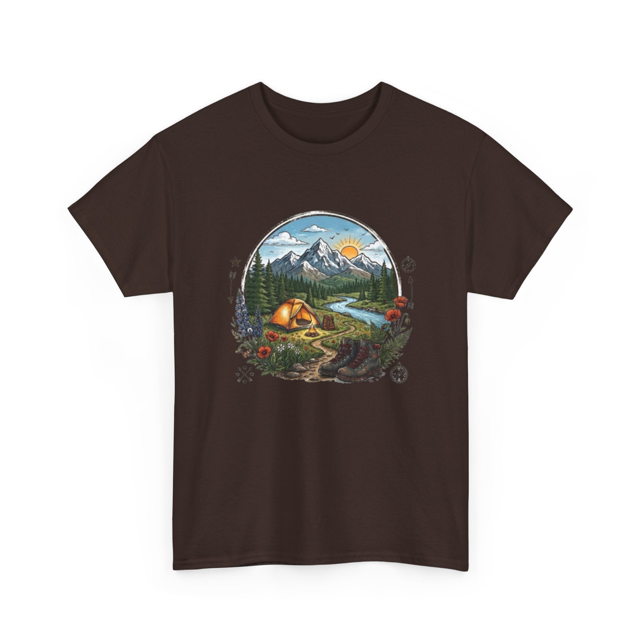Mountain Camping Adventure T-Shirt | Outdoor Nature Hiking Tee | Wilderness Tent Graphic Shirt | Gift for Hiker Camper |