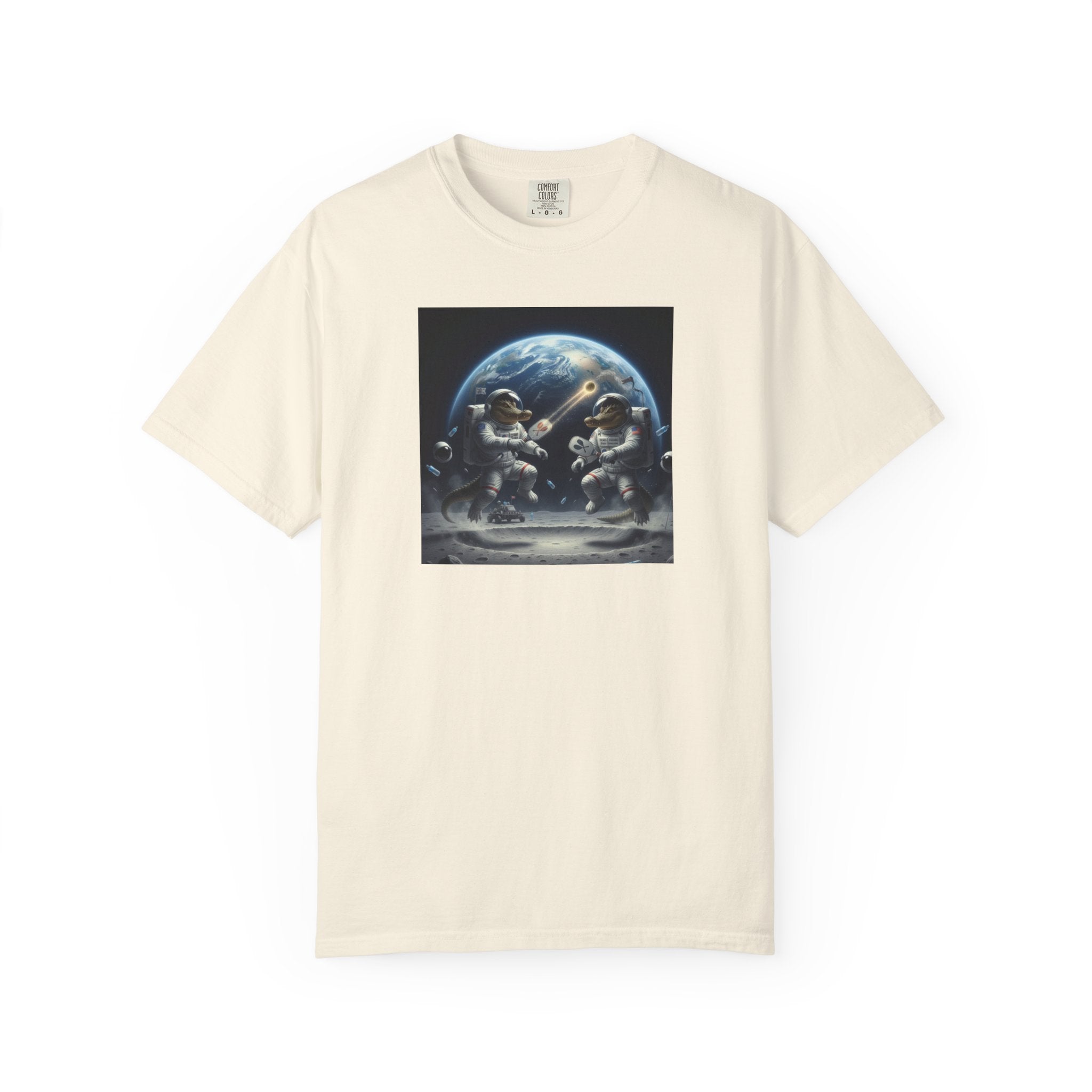 Gator Lunar Pickleball  T-shirt | Earth Background, Spacewalk Illustration