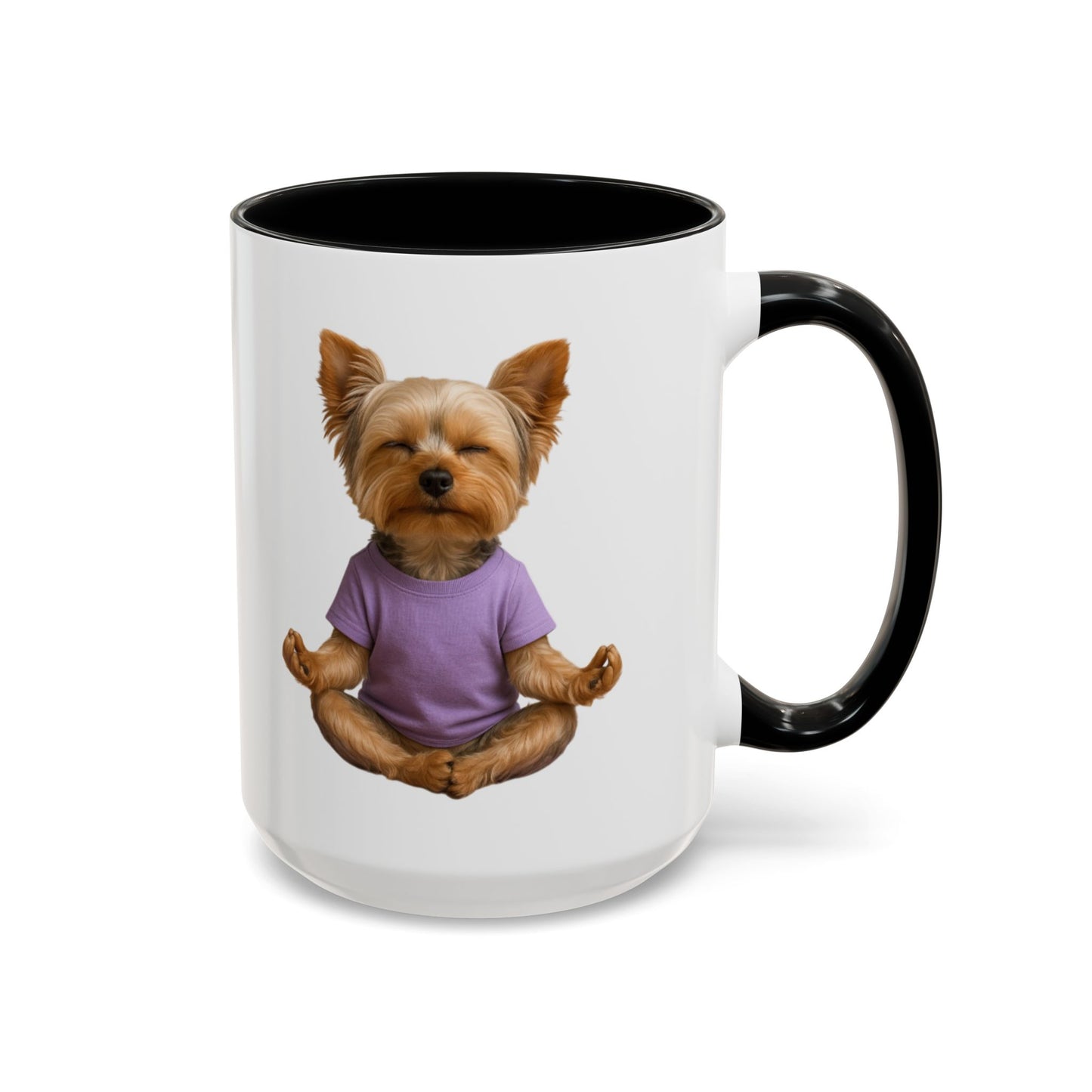 Meditating Yorkshire Terrier Mug | Accent Coffee Mug 11oz 15oz