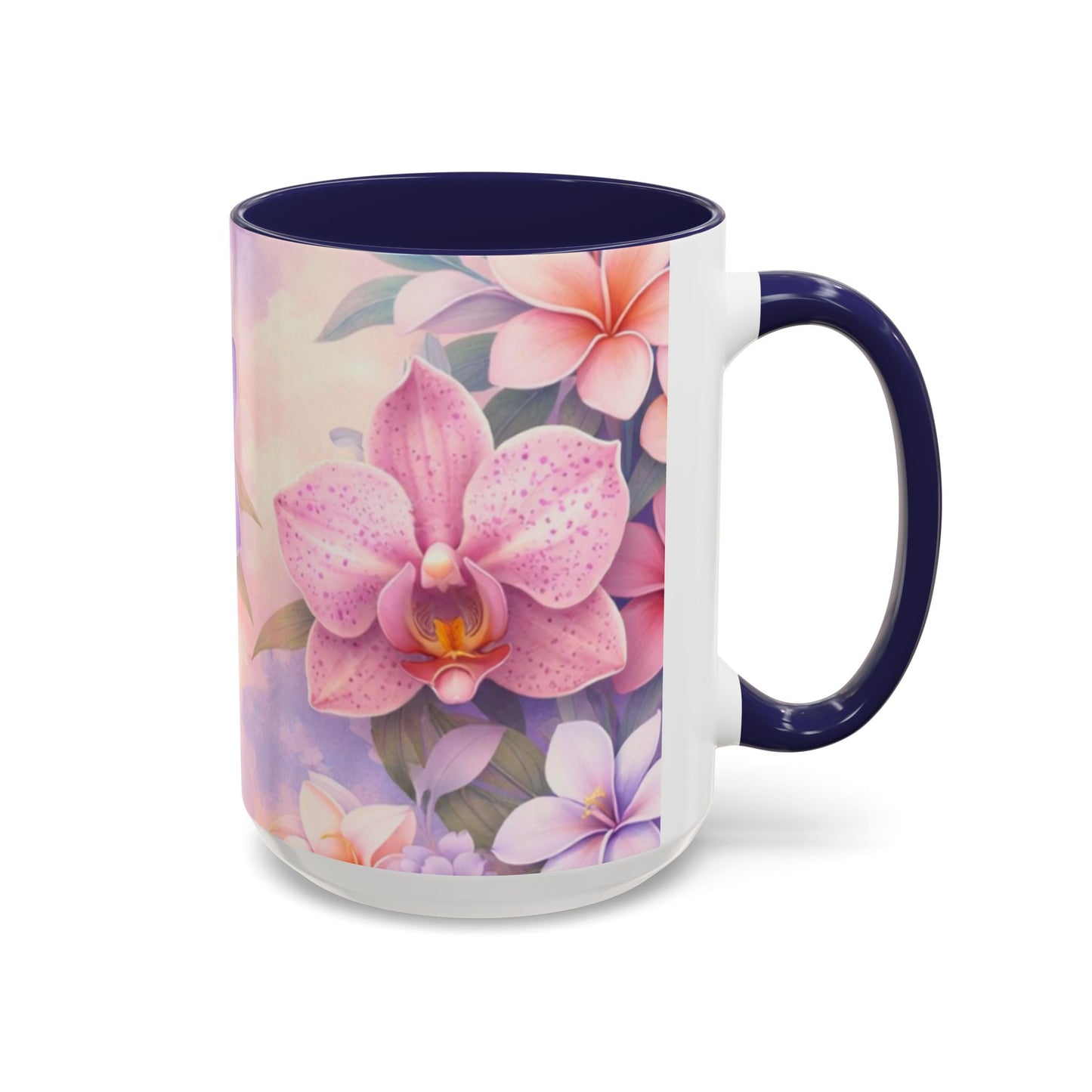 Tropical Orchid Floral Mug | Accent Coffee Mug 11oz 15oz