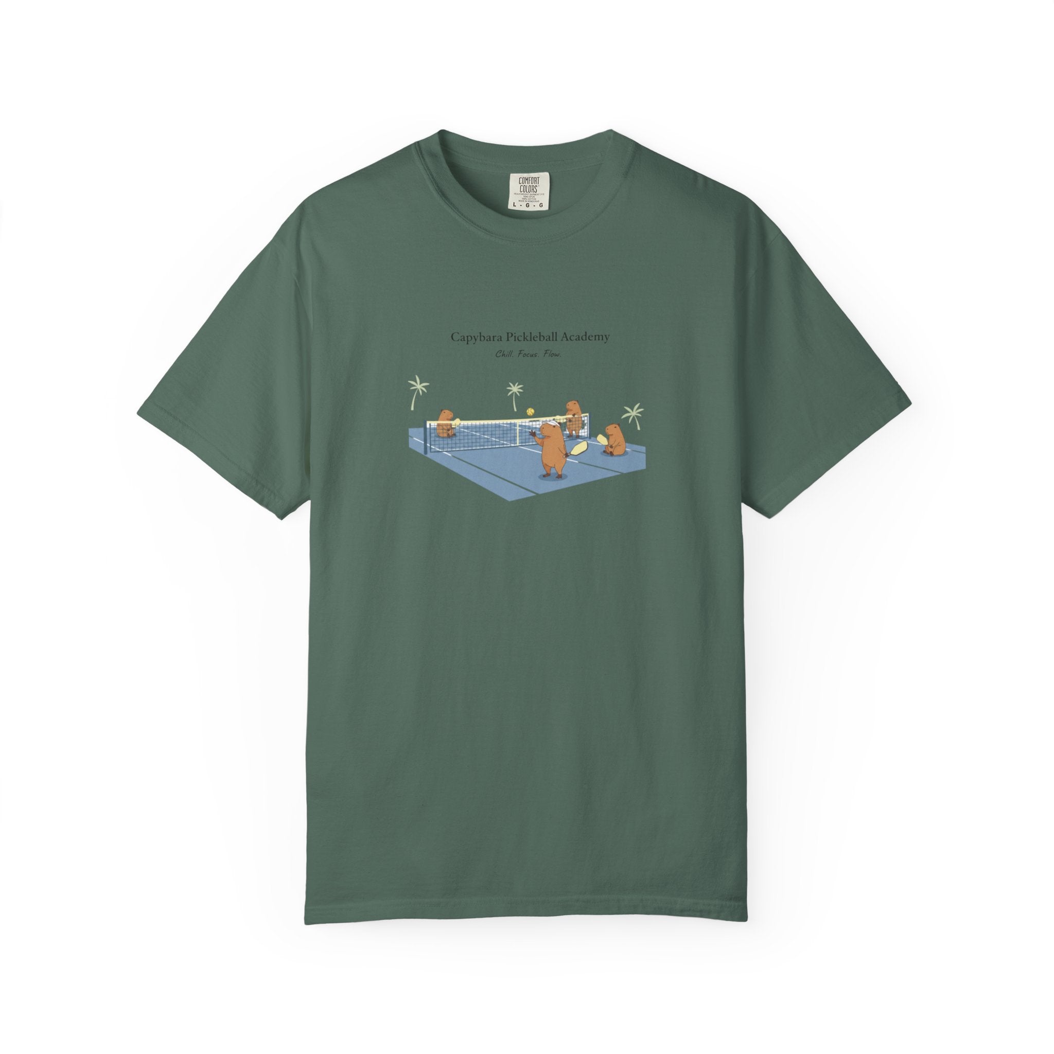 Capybara Pickleball Academy T-shirt | Capybara Cartoon Pickleball Design