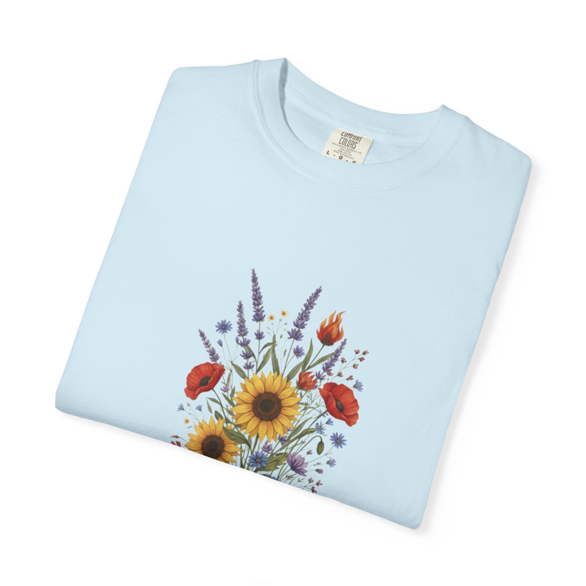Sunflower and Wildflower Bouquet T-Shirt | Floral Botanical Garden Tee
