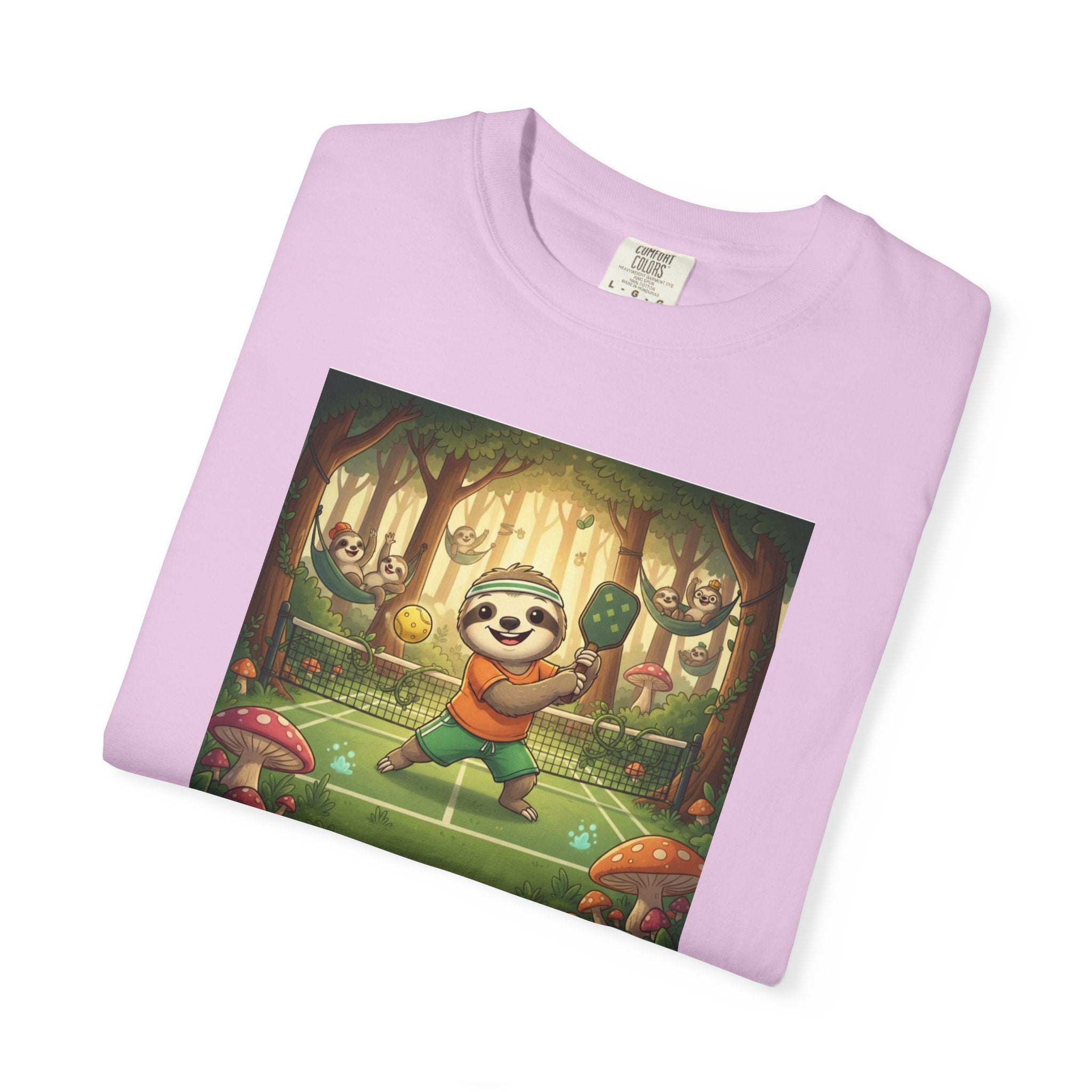 Sloth Pickleball Illustration T-shirt | Whimsical Forestcore Slow Living