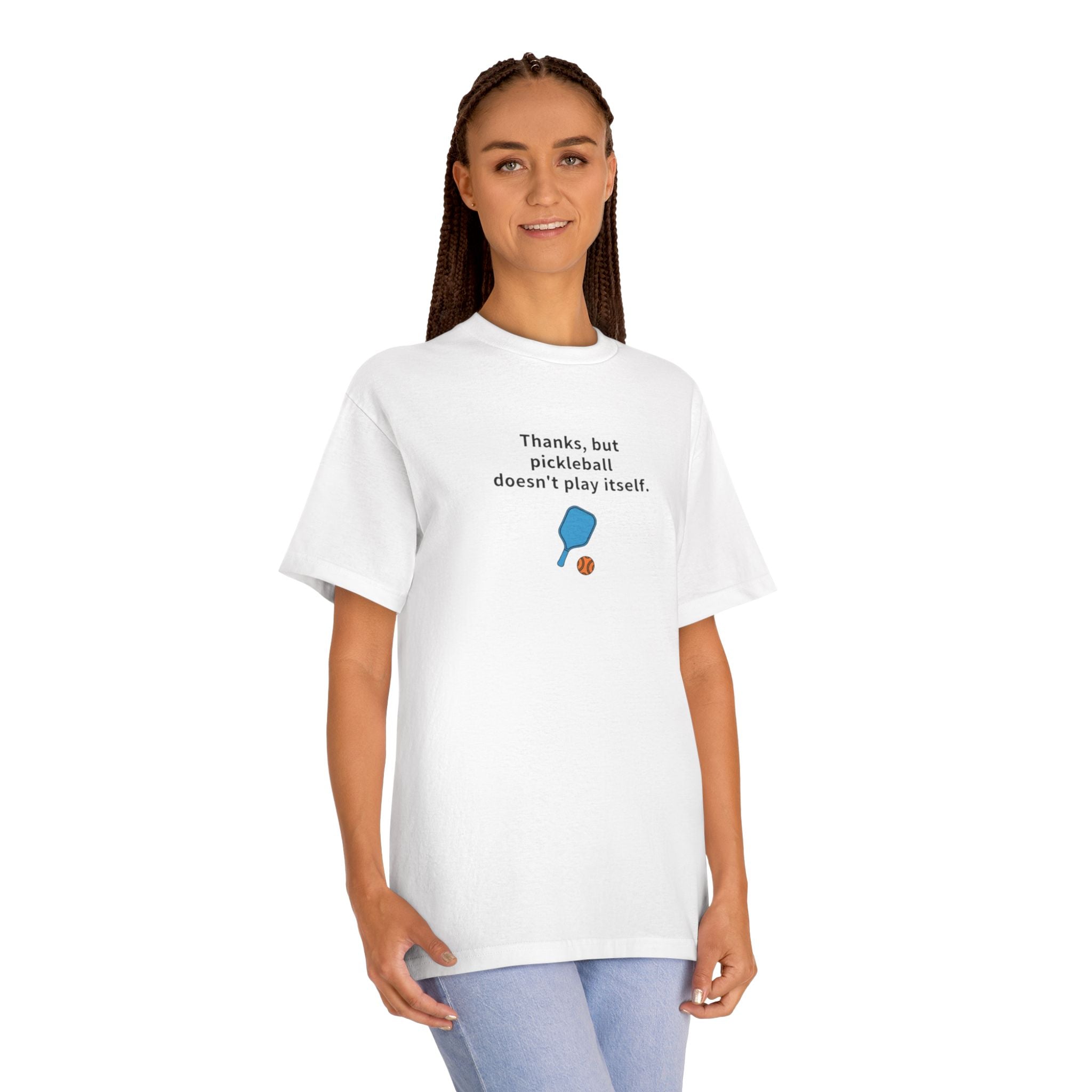 Pickleball Doesnt Play By Itself T-Shirt | Paddle Graphic Tee